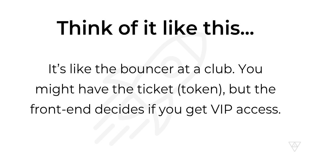 Think of this as the bouncer at a club. You might have the ticket (token), but the front-end decides if you get VIP access.