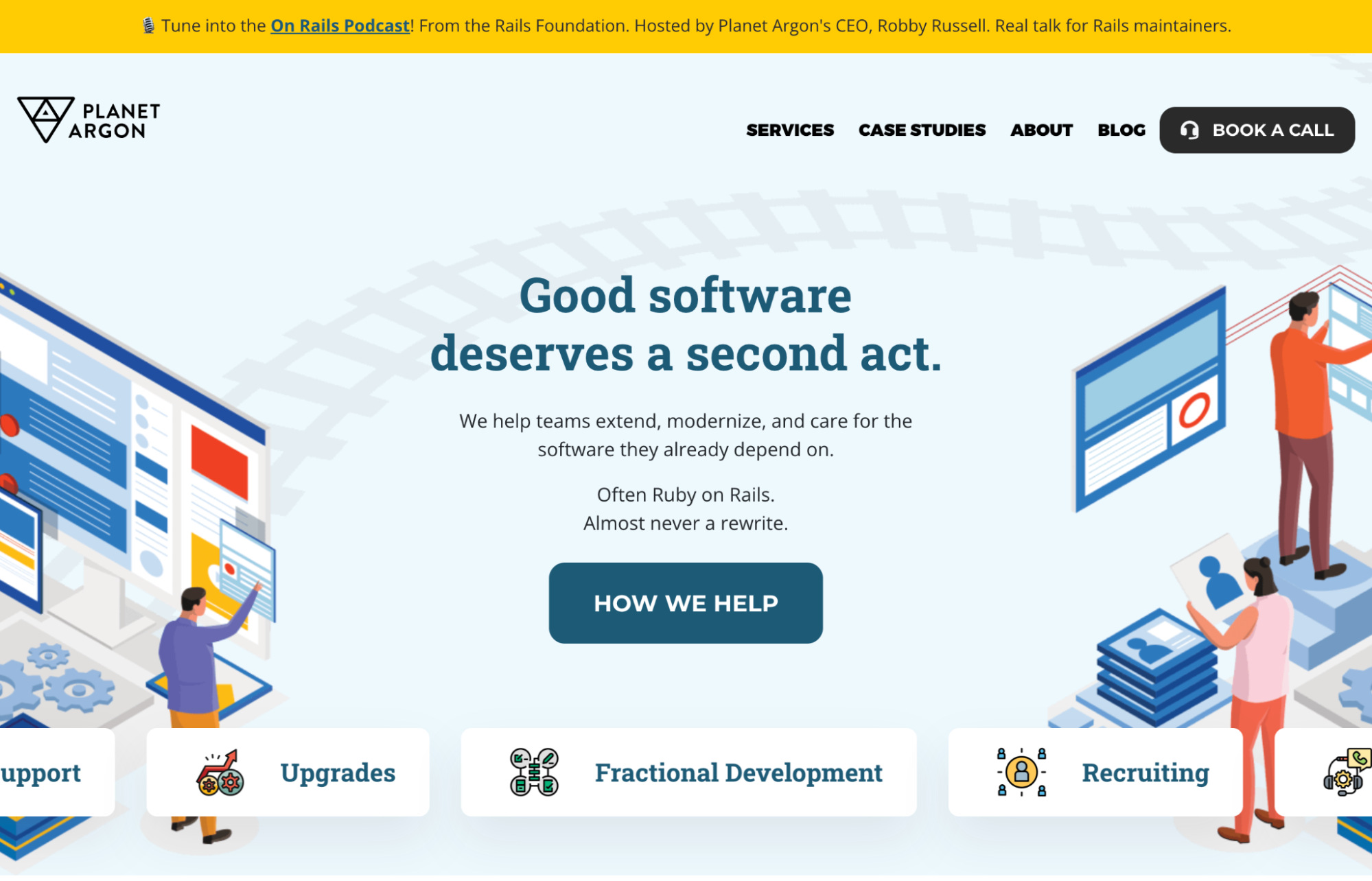 planet argon home page screenshot